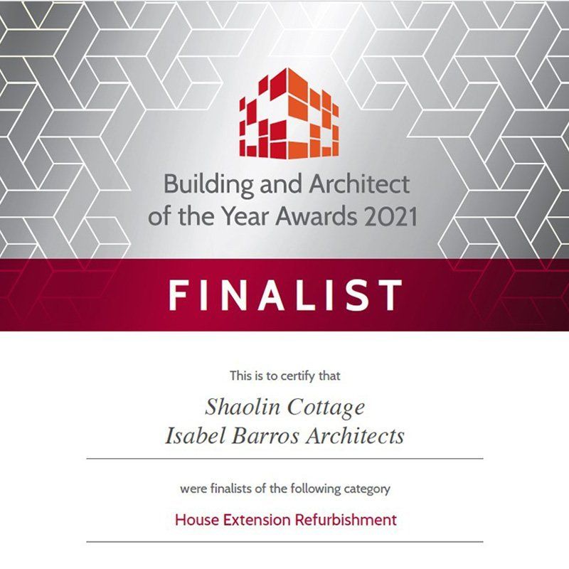 Building & Architect Of The Year Awards 2021 Shaolin Cottage - Isabel Barros RIRA Architects Wexford