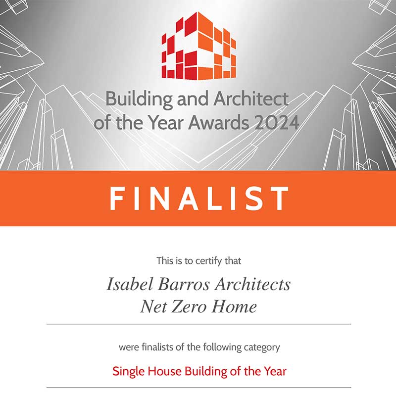 Building Architect of the Year Awards 2024 FINALIST Single House- Isabel Barros Architects