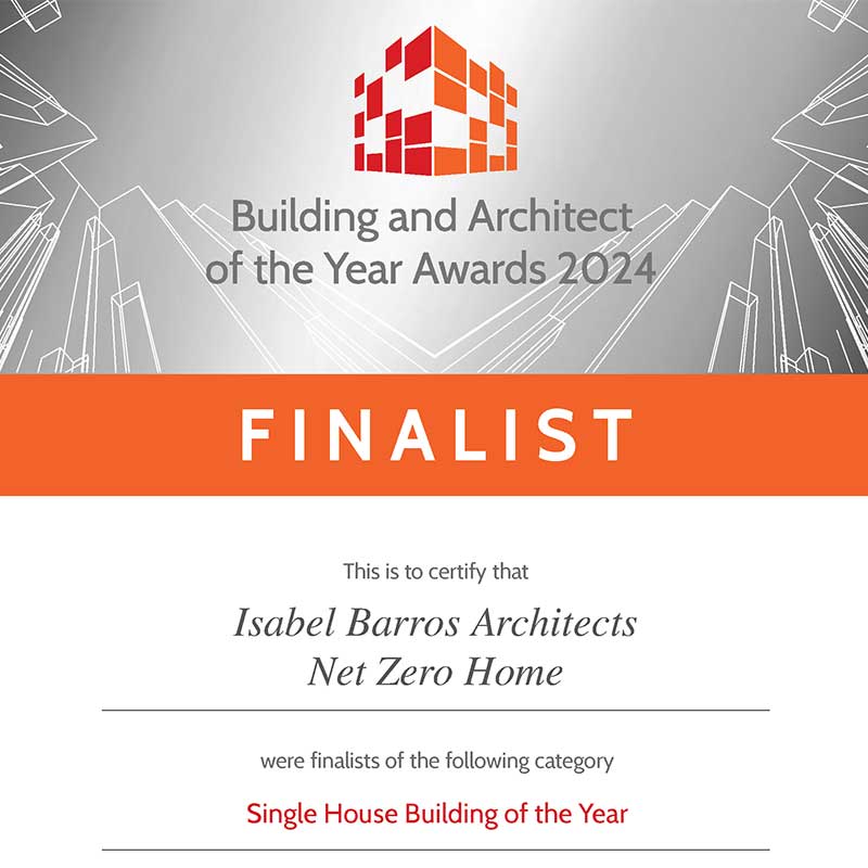 Building  Architect of the Year Awards 2024 FINALIST Single House- Isabel Barros Architects